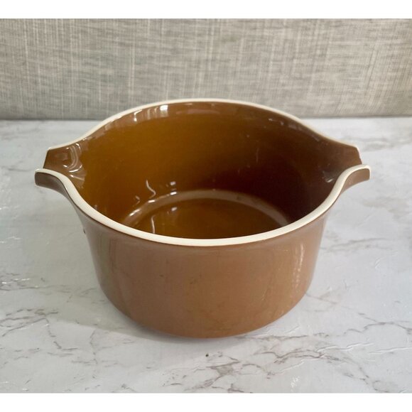 Vintage Mikasa Stoneware Creamer and Gravy Boat Mocha Brown Midcentury modern. - Picture 6 of 9